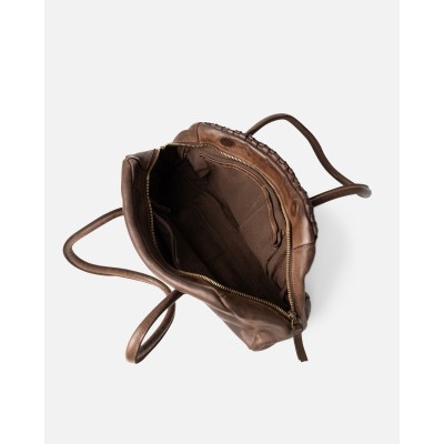 Sac BIBA Kansas baguette en cuir tressé marron