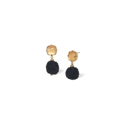 Boucles d’oreilles Kinshasa Nature Bijoux poussoir pampille rudrashka