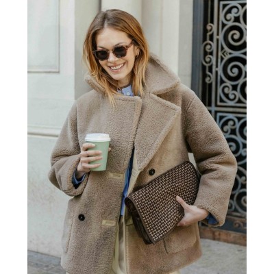 Sac BIBA Kansas Blink marron en cuir tressé métallisé