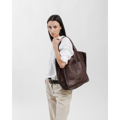 Sac BIBA Homer brun clair en cuir de vachette