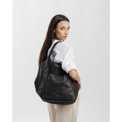 Sac BIBA Homer noir en cuir de vachette