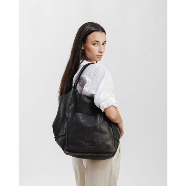 Sac BIBA Homer noir en cuir de vachette