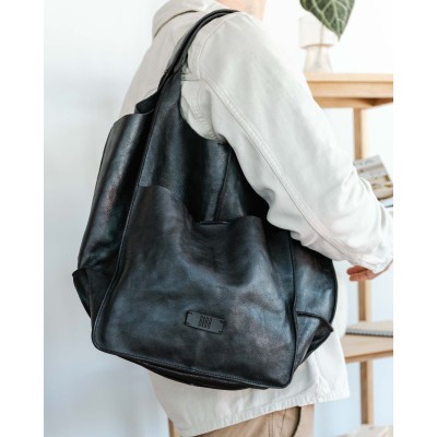 Sac BIBA Homer noir en cuir de vachette