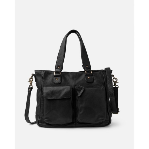 Sac BIBA Keno noir en cuir de vachette nacré
