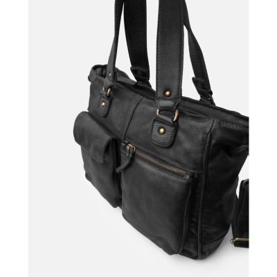 Sac BIBA Keno noir en cuir de vachette nacré