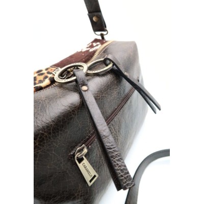 Sac CARAMELO Pia bandoulière en cuir imprimé animalier