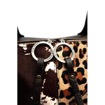 Sac CARAMELO Pia porté main en cuir imprimé animalier