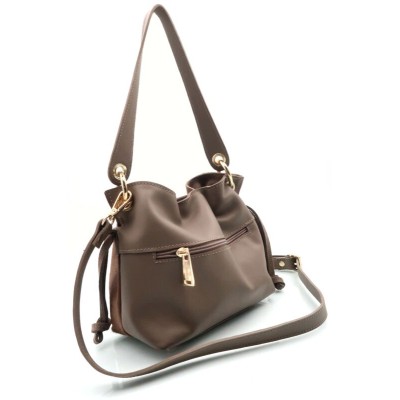 Sac CARAMELO Priscillia camel et taupe en cuir