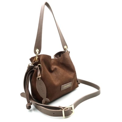 Sac CARAMELO Priscillia camel et taupe en cuir
