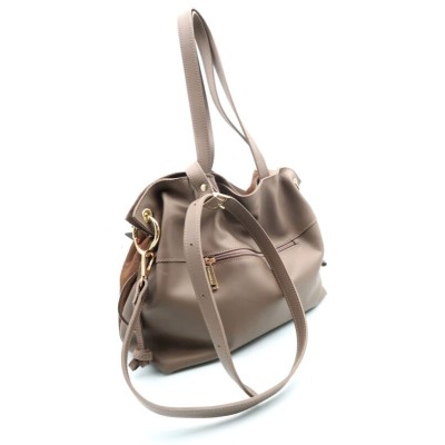 Sac CARAMELO Priscillia camel et taupe en cuir