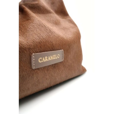 Sac CARAMELO Priscillia camel et taupe en cuir