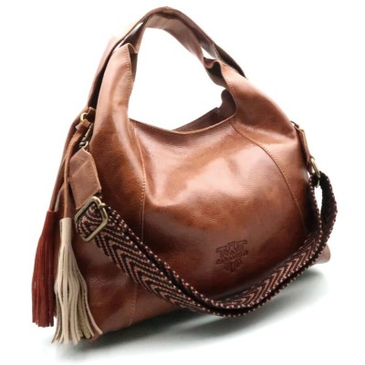 Sac CARAMELO Patricia cognac en cuir avec bandoulière