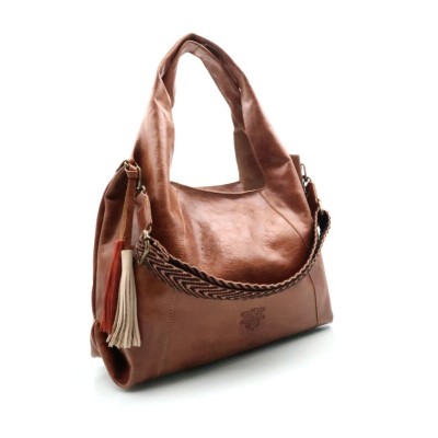 Sac CARAMELO Patricia cognac en cuir avec bandoulière