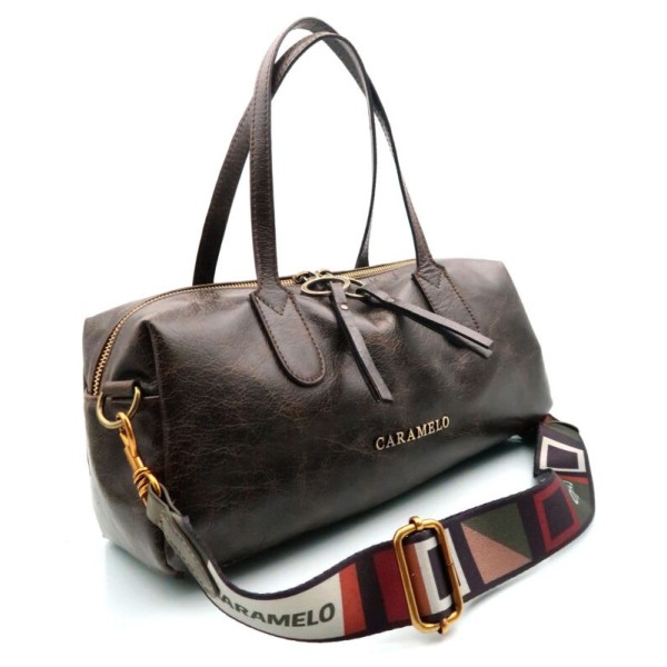 Sac CARAMELO Piper baguette en cuir marron