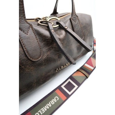 Sac CARAMELO Piper baguette en cuir marron