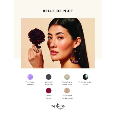 Boucles d’oreilles Nature Belle de Nuit en nacre brune