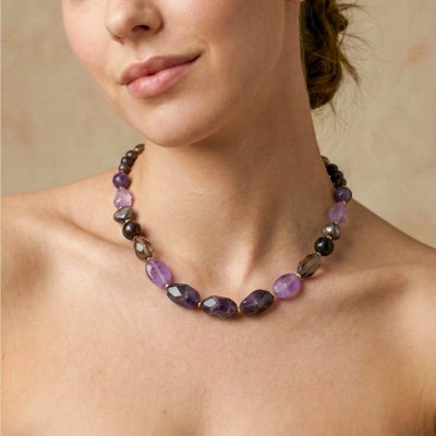 Collier Belle de Nuit Nature Bijoux en améthyste