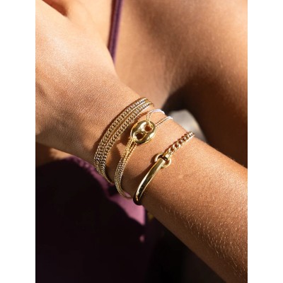 Bracelet ZAG Yséor doré à l'or fin avec zirconium