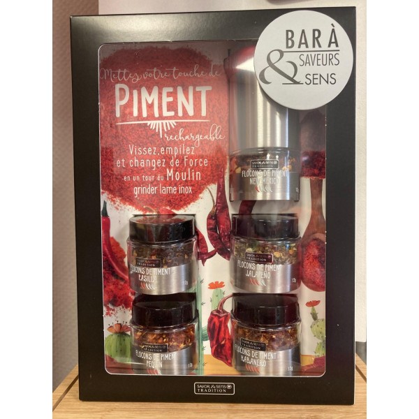 Bar à PIMENTS Savor et Sens avec Moulin à étages