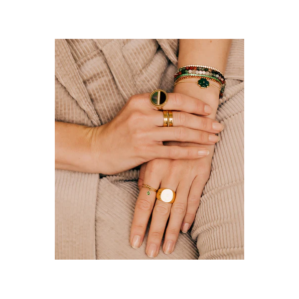 ZAG Bijoux Bague Alami Acier doré.