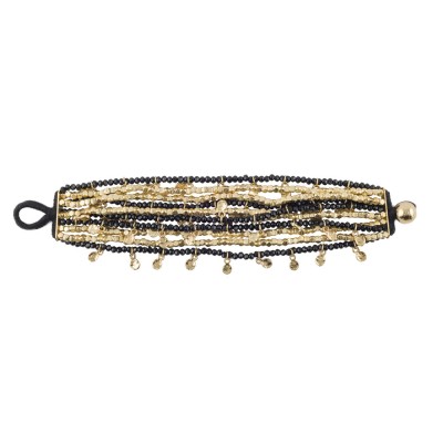 HOUSE OF TUHINA Bracelet Multi Rangs Noir. HOUSE OF TUHINA Bracelet Multi Rangs Noir.