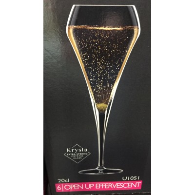 6 Flutes à Champagne Open Up 20 cl Cristallerie d'Arques