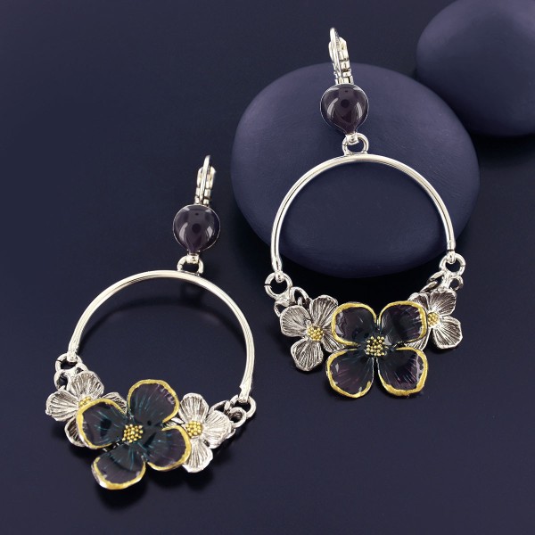 TARATATA bijoux Boucles d’oreilles Dormeuses Hortensia.