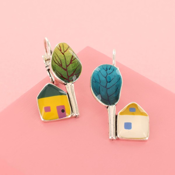 TARATATA bijoux Boucles d’oreilles Dormeuses Mon Petit Village.
