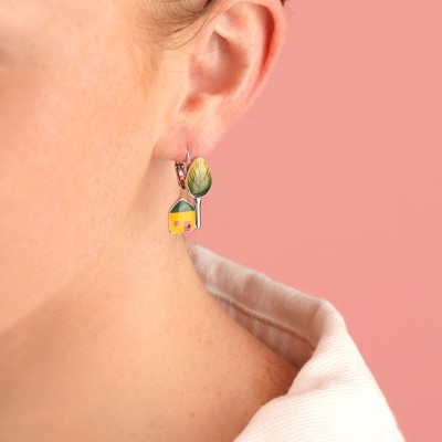 TARATATA bijoux Boucles d’oreilles Dormeuses Mon Petit Village.