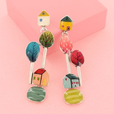 TARATATA bijoux Boucles d'oreilles Puces Mon Petit Village. TARATATA bijoux Boucles d'oreilles Puces Mon Petit Village.