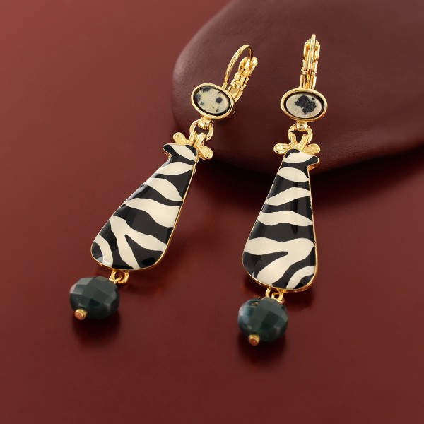 TARATATA bijoux Boucles d’oreilles Dormeuses Zebra.