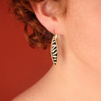 TARATATA bijoux Boucles d’oreilles Dormeuses Zebra.