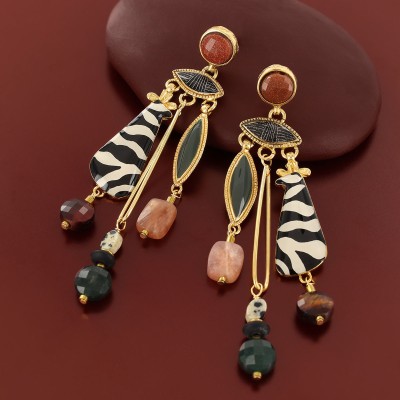 TARATATA bijoux Boucles d'oreilles Puces Zebra. TARATATA bijoux Boucles d'oreilles Puces Zebra.