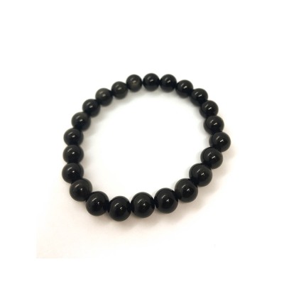 Bracelet Obsidienne Argentée 8 mm Bracelet Obsidienne Argentée 8 mm