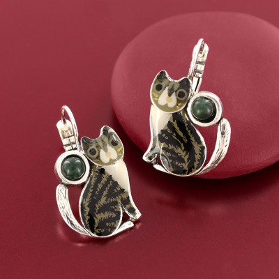 TARATATA bijoux Boucles d’oreilles Dormeuses Tabby. TARATATA bijoux Boucles d’oreilles Dormeuses Tabby.