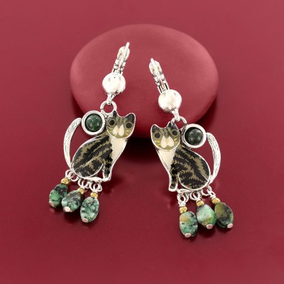 TARATATA bijoux Boucles d’oreilles Dormeuses Tabby. TARATATA bijoux Boucles d’oreilles Dormeuses Tabby.