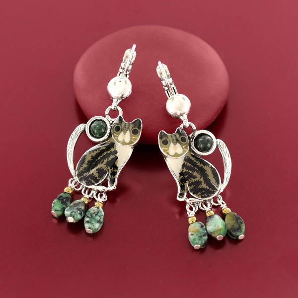 TARATATA bijoux Boucles d’oreilles Dormeuses Tabby.