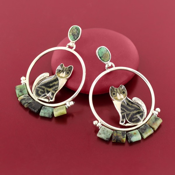 TARATATA bijoux Boucles d'oreilles Puces Tabby.