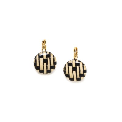 NATURE bijoux Boucles d’oreilles Dormeuses Rondes Madame Bogolan.