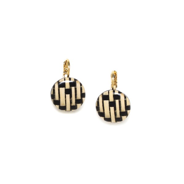NATURE bijoux Boucles d’oreilles Dormeuses Rondes Madame Bogolan.