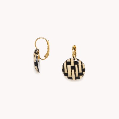 NATURE bijoux Boucles d’oreilles Dormeuses Rondes Madame Bogolan.