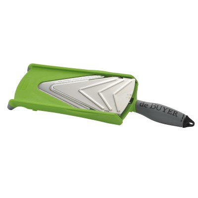 Mandoline simple Kobra en inox et et polypropylène. Lame de qualité professionnelle fabriquée à Thiers.