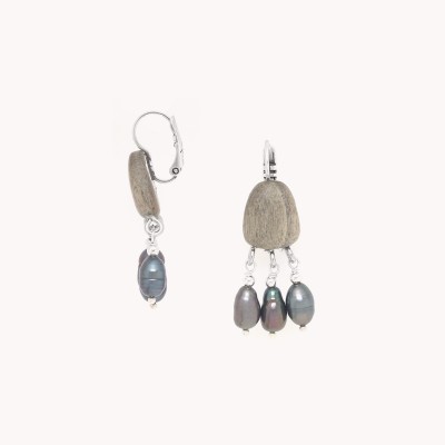 NATURE bijoux Boucles d’oreilles Dormeuses Pebble Beach. NATURE bijoux Boucles d’oreilles Dormeuses Pebble Beach.