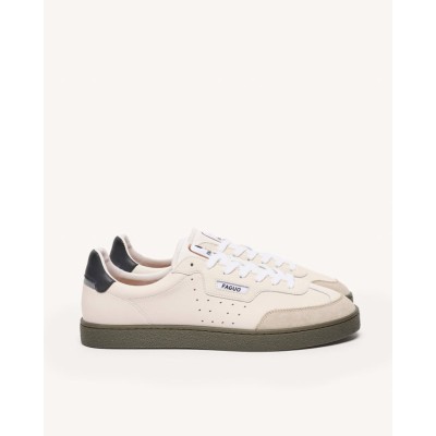FAGUO - Baskets Lumbo Leather - Ecru/noir