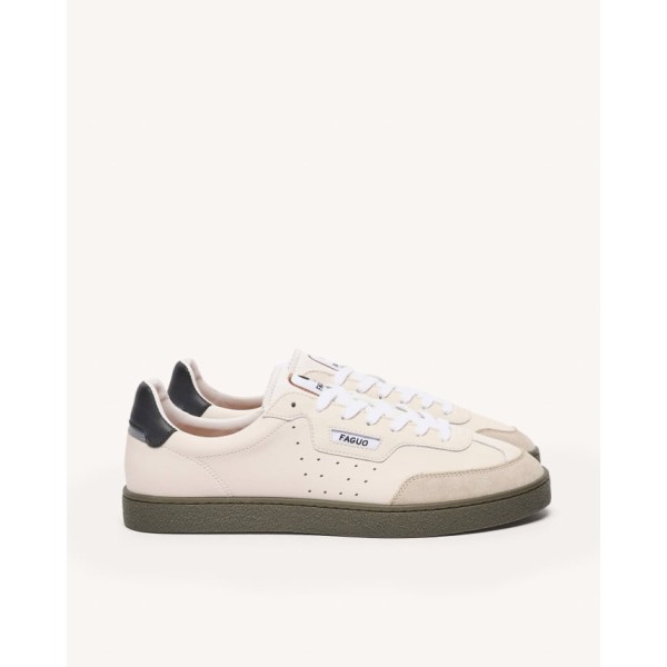 FAGUO - Baskets Lumbo Leather - Ecru/noir