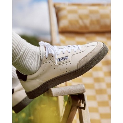 FAGUO - Baskets Lumbo Leather - Ecru/noir