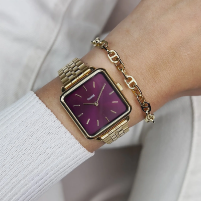 Cluse Montre Femme Tetragone Dark Cherry. Cluse Montre Femme Tetragone Dark Cherry.