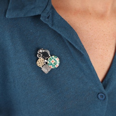 TARATATA bijoux Broche Tweed.