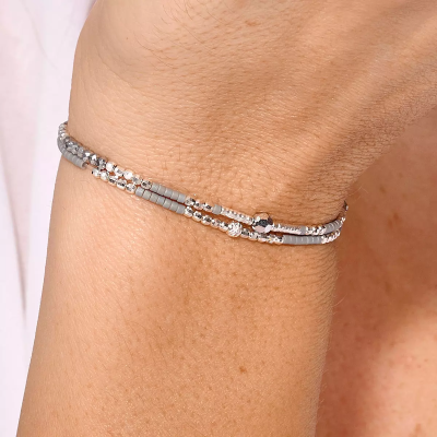 DORIANE Bijoux Bracelet Gris Spring. DORIANE Bijoux Bracelet Gris Spring.