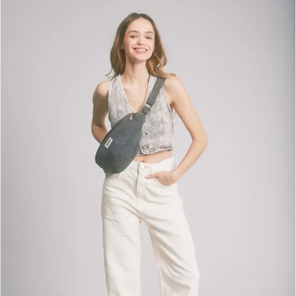 HINDBAG - Sac banane Sasha - Denim Gris